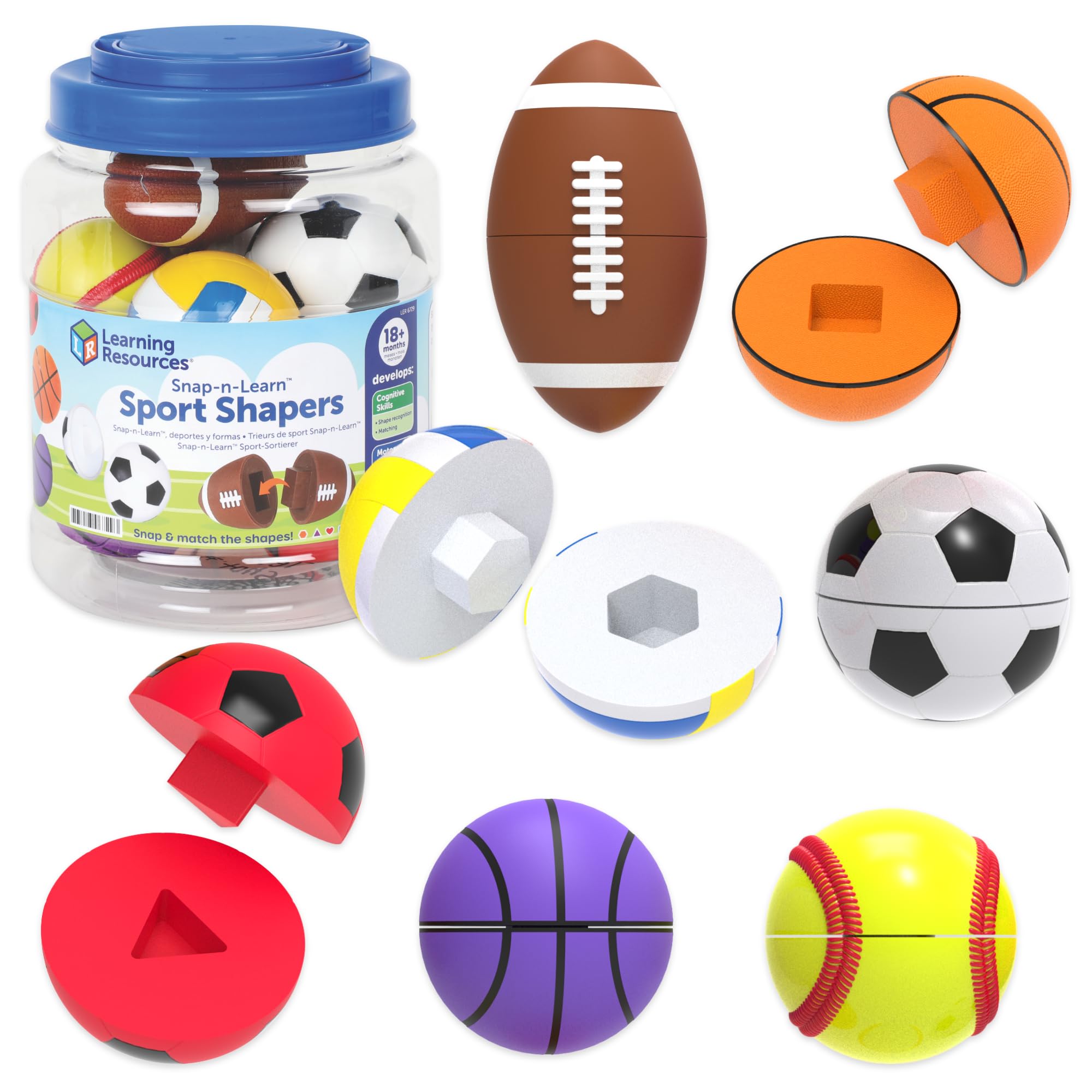 Amazon.com: Learning Resources Snap-n-Learn Sports Shapers : Toys